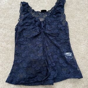 Brandy Melville Navy Lace Top